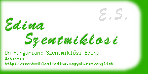 edina szentmiklosi business card